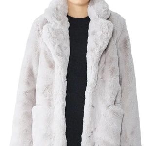 Apparis Gray Faux Fur Coat -- Good Condition